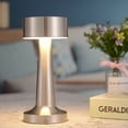 thumbnail image 1 of Rechargeable Led Table Lamp Touch Sensor Desk Light Bedroom Restaurant Bar Decor, Silver ,Dumbbell, 1 of 1