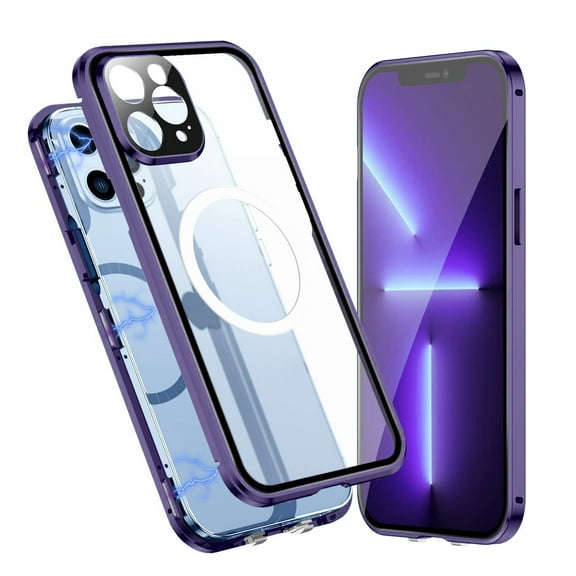 Decase for iPhone 14 Pro Max,Slim Matte PC Shockproof Magnetic MagSafe Full Body Protector Case Cover,Purple