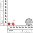 thumbnail image 3 of Gem Stone King 18K Rose Gold Plated Silver Pink Created Sapphire Dangle Leverback Earrings for Women (2.80 Cttw, Heart Shape 7MM), 3 of 4