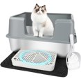 thumbnail image 1 of Caja de arena para gatos Vivifying XL de acero inoxidable con cuchara, color gris, 1 of 8