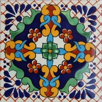 6x6 Macotera Talavera Mexican Tile, Set of 4 pcs