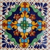 4.2x4.2 Macotera Talavera Mexican Tile, Set of 9 pcs