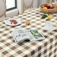 thumbnail image 3 of Gingham Checkered Rectangle Tablecloth - Waterproof Buffalo Plaid Table Cloth Stain Resistant Washable Table Cover for Picnic/Camping/Outdoor - Hunter Green, 60 x 120 Inch, 3 of 6