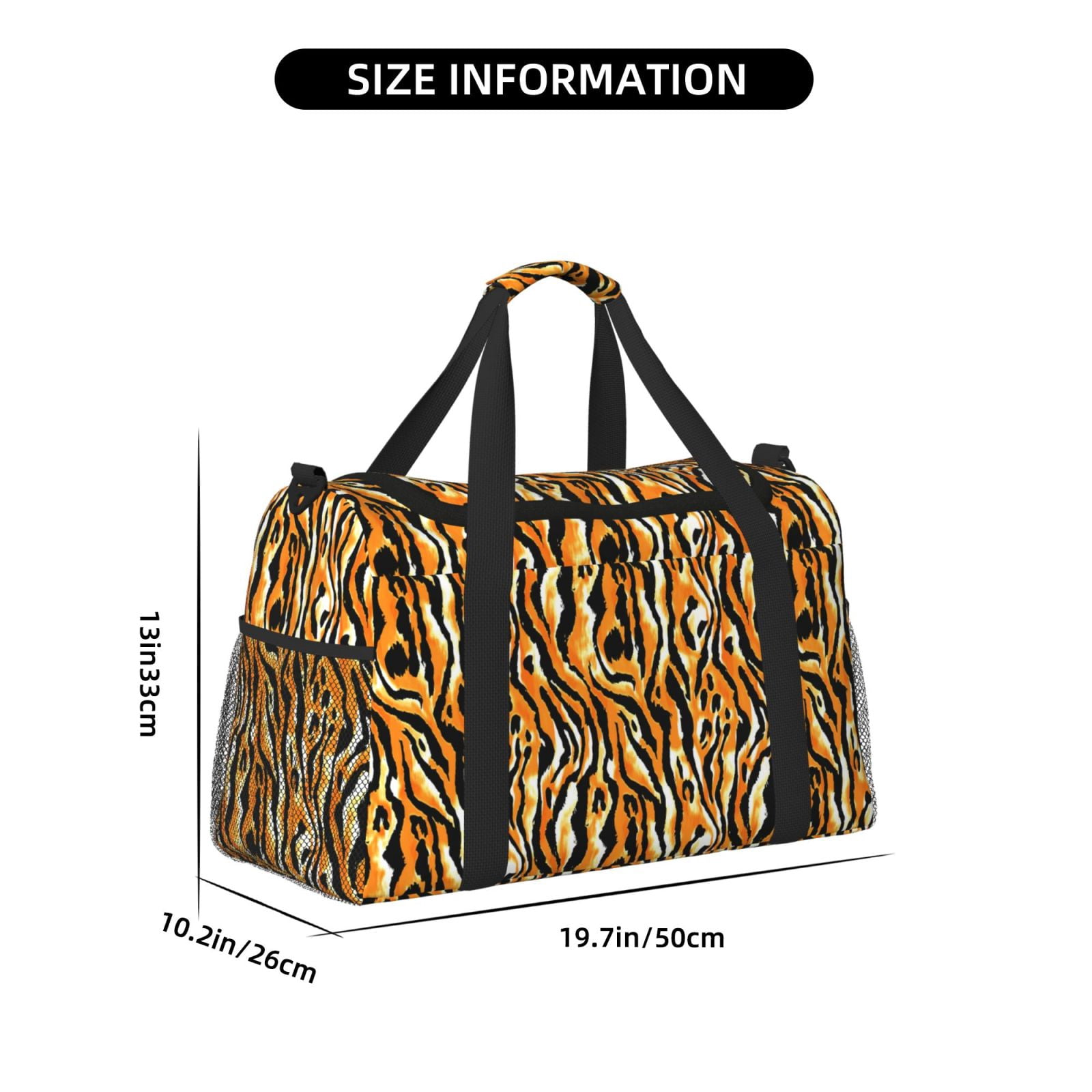 Fuzoiu Zebra Print Travel Duffle Bag,Carry On Tote Bags,Duffel Bag,Sport Gym Bag, Hospital Bag for Labor and Delivery, Overnight Bag,Luggage Bag