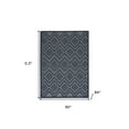 thumbnail image 5 of 5' X 7' Navy Blue Argyle Indoor Outdoor Area Rug, 5 of 5