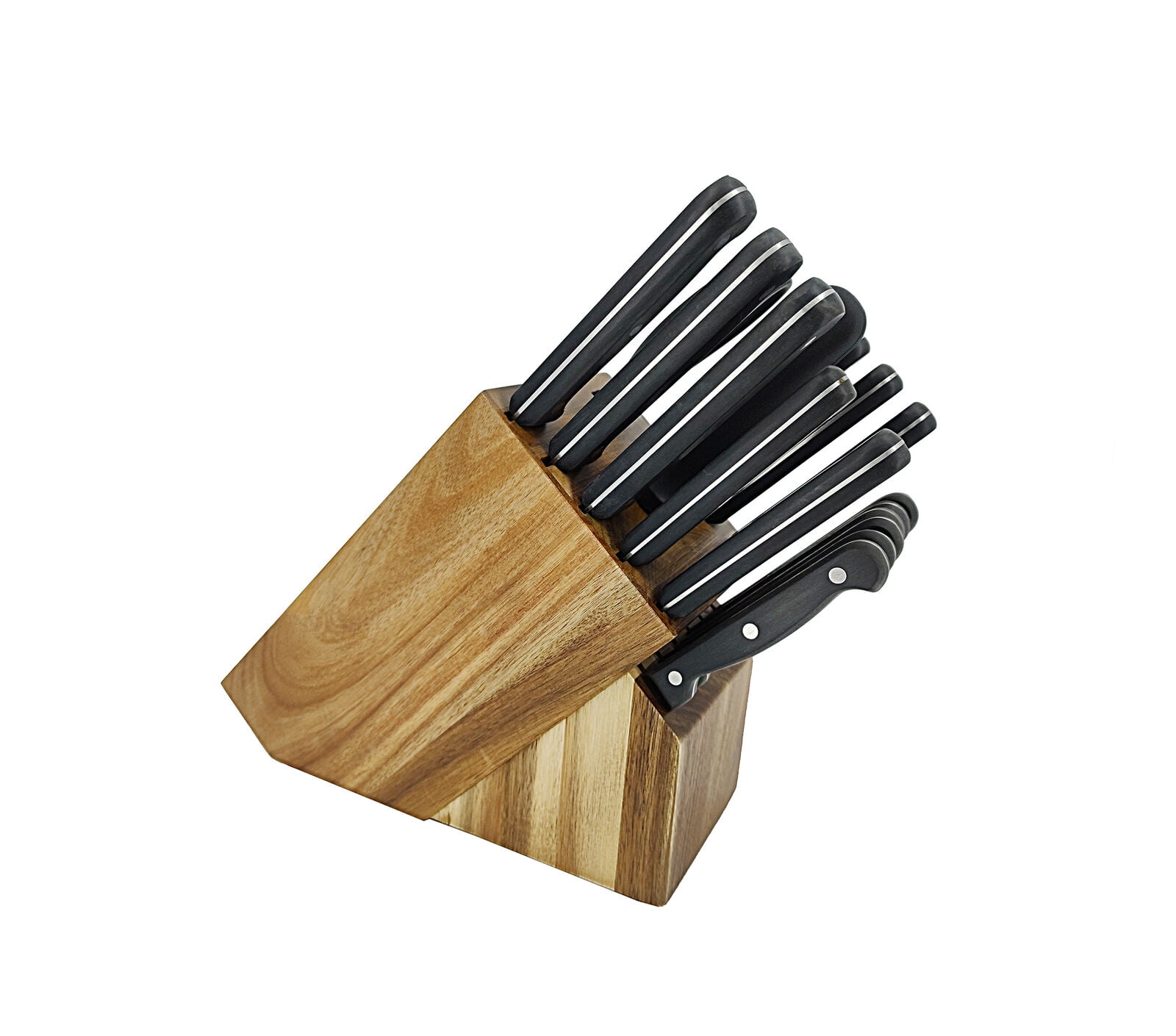 17-Piece Kitchen Cutlery Knife Block Set Stainless Steel Chef Wood Professional