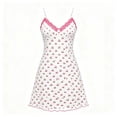 thumbnail image 6 of Lopecy-Sta Women’s Nightgown V-Neck Spaghetti Strap Cherry Print Lace Trim Slip Dress for Cozy Loungewear, 6 of 6