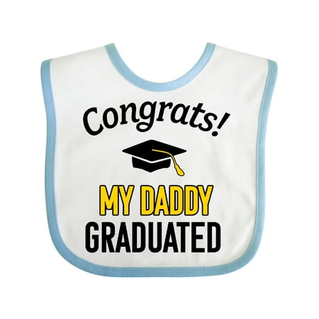 

Inktastic Congrats! My Daddy Graduated with Cap Gift Baby Boy or Baby Girl Bib