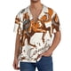 thumbnail image 1 of Fotbe Cowboy Riding Horse Camisa Estampada de Manga Corta para Hombre, Casual de Verano, Estilo Playero, Sin Arrugas-3X-Large, 1 of 5