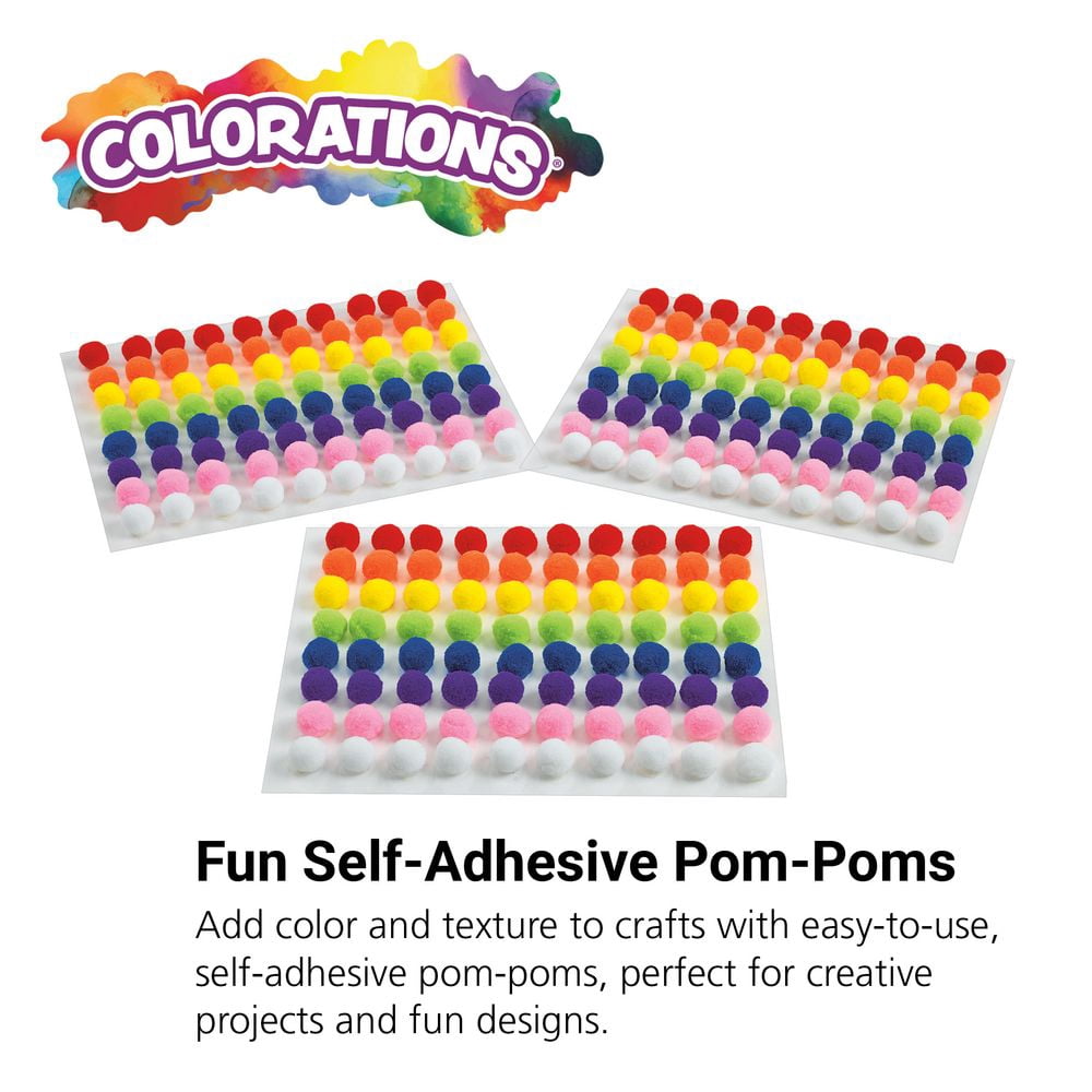 Colorations Self-Adhesive Pom-Poms 240 Pieces - Walmart Business