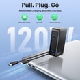 thumbnail image 2 of Cargador USB-C AONIMI 120W GaN 4 en 1 con cable doble retráctil, 2 of 9
