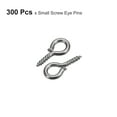 thumbnail image 3 of 300 Pack Small Screw Eye Hooks Mini Eyelets Screws, 4x8x1mm, Dark Gray, 3 of 5