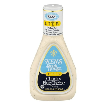 (2 Pack) Ken?s Steak House Lite Chunky Blue Cheese Dressing, 16