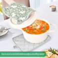 thumbnail image 3 of Yayeee Pot Holders Kitchen Heat Resistant with Pockets 7"x9.8" Cotton Oven Cooking Hot Pads, Green Floral Cat Pattern, 3 of 7
