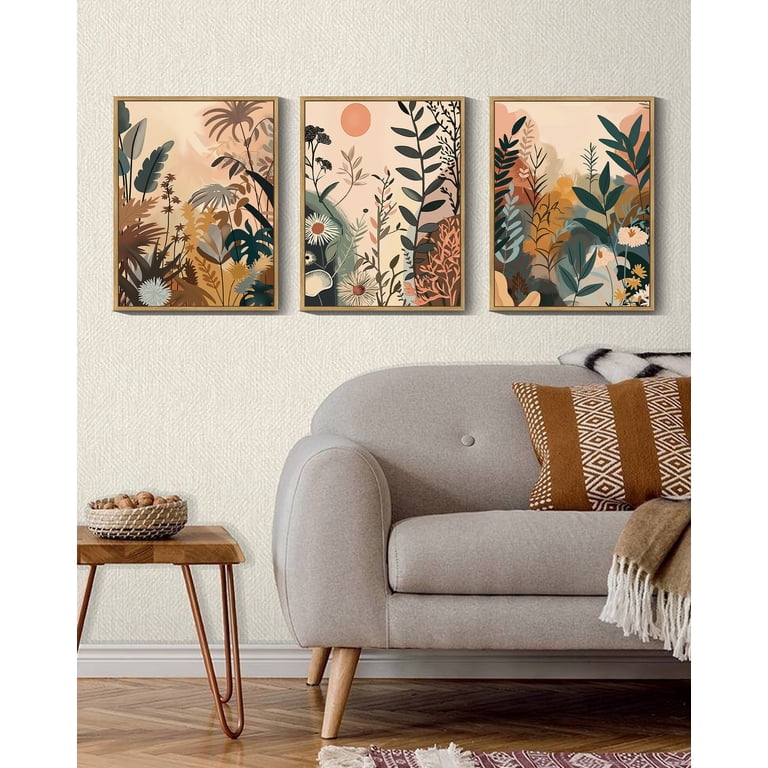 Drsoum Colorful Flower Bohemian Framed Canvas Wall Art Set photo 3