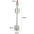 thumbnail image 2 of Interruptor de flotador de bola dual de acero inoxidable 175mm/ 6.89inch Sensor de nivel de agua vertical del tanque, 2 of 3