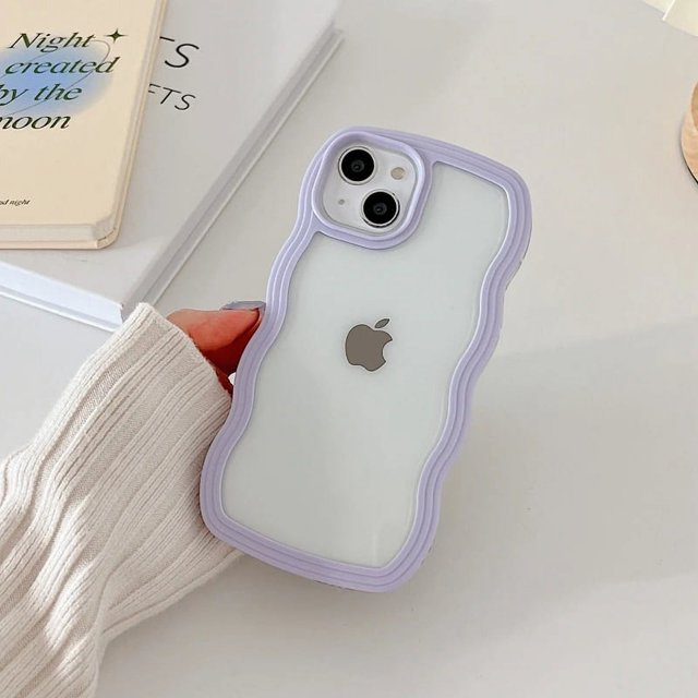 Soft Wavy Lines Phone Case For iphone 15 11 12 13 14 Pro Max XS MaxCandy Bumper Transparent Cases Cover