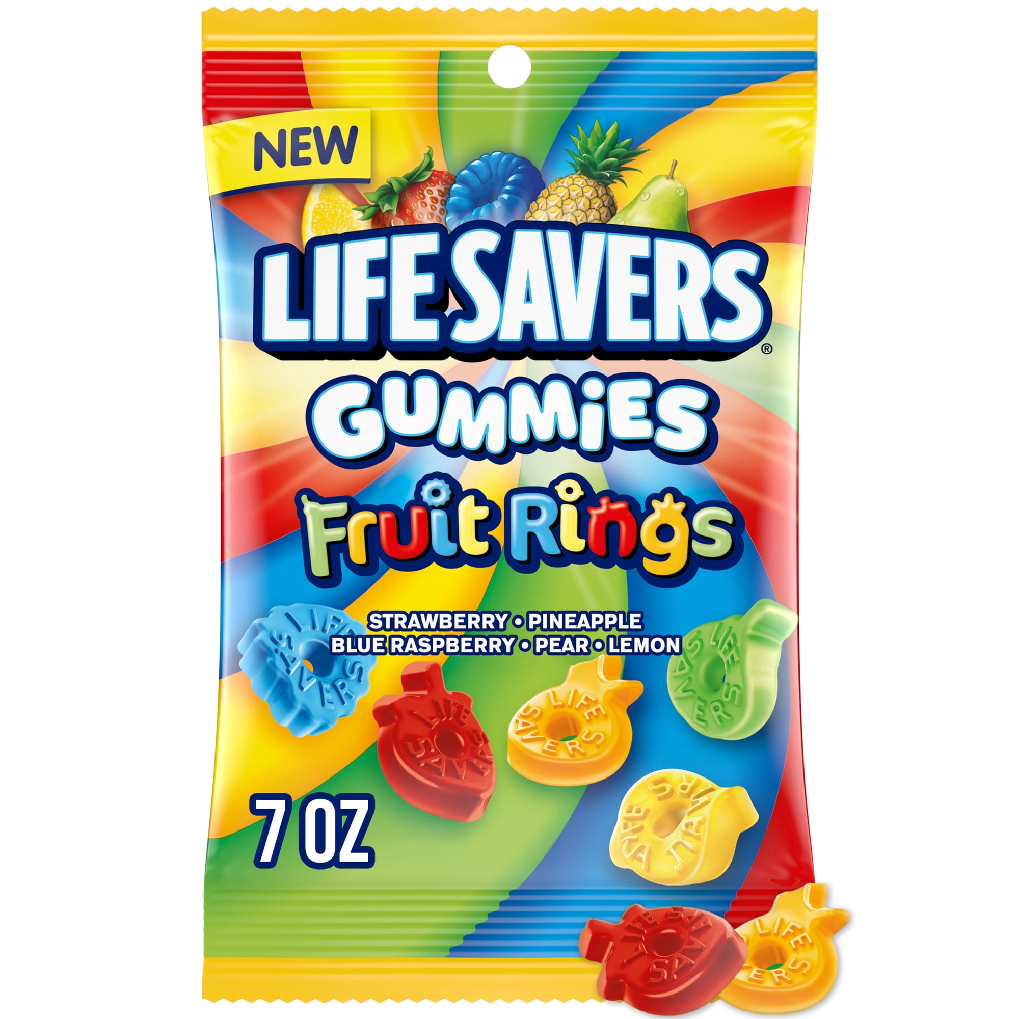 Life Savers Gummies Fruit Rings Gummy Candy - 7 oz Bag