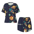 thumbnail image 4 of Picia Space Pajamas Sets for Women Soft Short-Sleeved Pjs with Lounge Shorts Two Piece Sleepwear-, 4 of 9