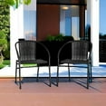 thumbnail image 6 of PetFurnish 2 Pack Black Rattan Indoor-Outdoor Restaurant Stack Chair with Curved Back, 6 of 11