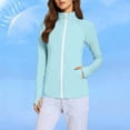 thumbnail image 7 of Craaazy Women UPF 50+ Sun Protection Full Zip Jacket High Neck Raglan Long Sleeve Athletic Topss with Pockets Gifts, 7 of 7