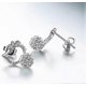 thumbnail image 5 of Sparkling Ball Cute Kitty Round Cut CZ Cute Cat Silver Plated Earrings, 5 of 5