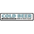 thumbnail image 2 of Cold Beer Always Served Here Novelty Sign, Metal Wall Decor - 4x18 inches, 2 of 4