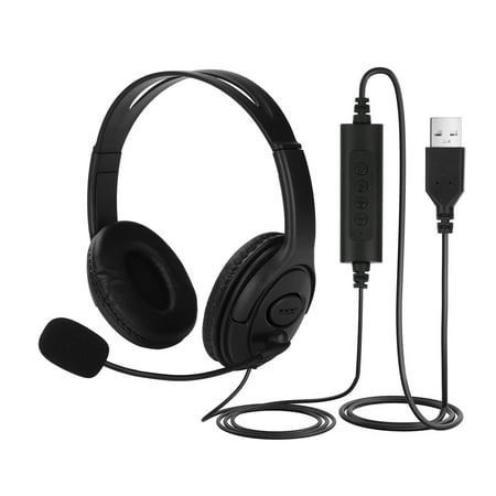 EEEkit USB Headset with Microphone Noise Cancelling & Mic Mute Volume Control, Computer Headphone for Call Center Office Business PC Calls Teams Skype, Clearer Voice, Light and Comfort