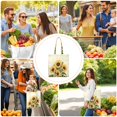 thumbnail image 4 of Sunflower Print Reusable Grocery Tote Bag – Vintage Boho Farmhouse Canvas Shopping Bag with Watercolor Floral Design, Beach, Picnic, Summer & Fall, 4 of 7
