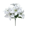 thumbnail image 2 of ToyKingdee Poinsettias Artificial Christmas Flowers Bouquet White Faux Velvet Poinsettia Flower for Xmas Tree Home Christmas Decorations, 2 of 7