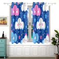 thumbnail image 2 of Cute Cartoon Clouds and Stars Blackout Curtains for Living Room Bedroom 55W x 54L Insulated Window Drapes 2 Panels, 2 of 5