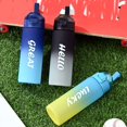 thumbnail image 3 of 23oz Sports Water Bottle, 650ml Leakproof Summer Water Bottle with Lid, Fitness Sports Water Bottle with Strap for Office, Gym, Outdoor Sports(Black Gradient), 3 of 4