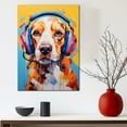 thumbnail image 3 of Brittany Wall Art - Funny Dog Canvas Canvas for Kids' Room 11x17inch - Colorful Puppy with Earphone Pictures Framed Ready to Hang, 3 of 4