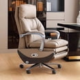 thumbnail image 2 of Leather Mobile Office Chairs Vanity Comfortable Cushion Massage Office Chairs Swivel Sillas De Escritorio Modern Furniture My Lux Decor Round, 2 of 10