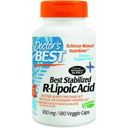 Doctor's Best Stabilized R-Lipoic Acid 100 mg, 180