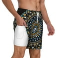thumbnail image 3 of Balery Dot Mandala Mens Swim Trunks Swim Shorts for Men Quick Dry Inseam Beach Shorts with Compression Liner Pocket-Medium, 3 of 9