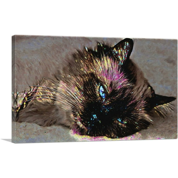 ARTCANVAS Himalayan Cat Breed Sparkling Face Canvas Art Print - Size: 26" x 18" (0.75" Deep)