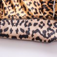 thumbnail image 4 of REDARER Boys Girls Leopard Print Satin PJs Lapel Short Sleeve Button Top Matching Elastic Shorts Soft Silky Summer Sleepwear Set,0-12 Months, 4 of 7