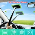 thumbnail image 2 of Car Window Cleaner Brush Kit Windshield Wiper Microfiber Brush Auto Cleaning Wash Tool with Long Handle Car Accessories Interior (Green), 2 of 7