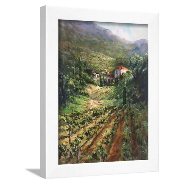 Tuscany Vineyard Italian Country Landscape Painting Framed Print Wall Art By Art Fronckowiak Walmart Com Walmart Com