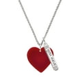 thumbnail image 1 of Delight Jewelry Acrylic 1" Maroon Heart Silvertone Live the Life You Have Imagined Bar Charm Necklace, 23", 1 of 4