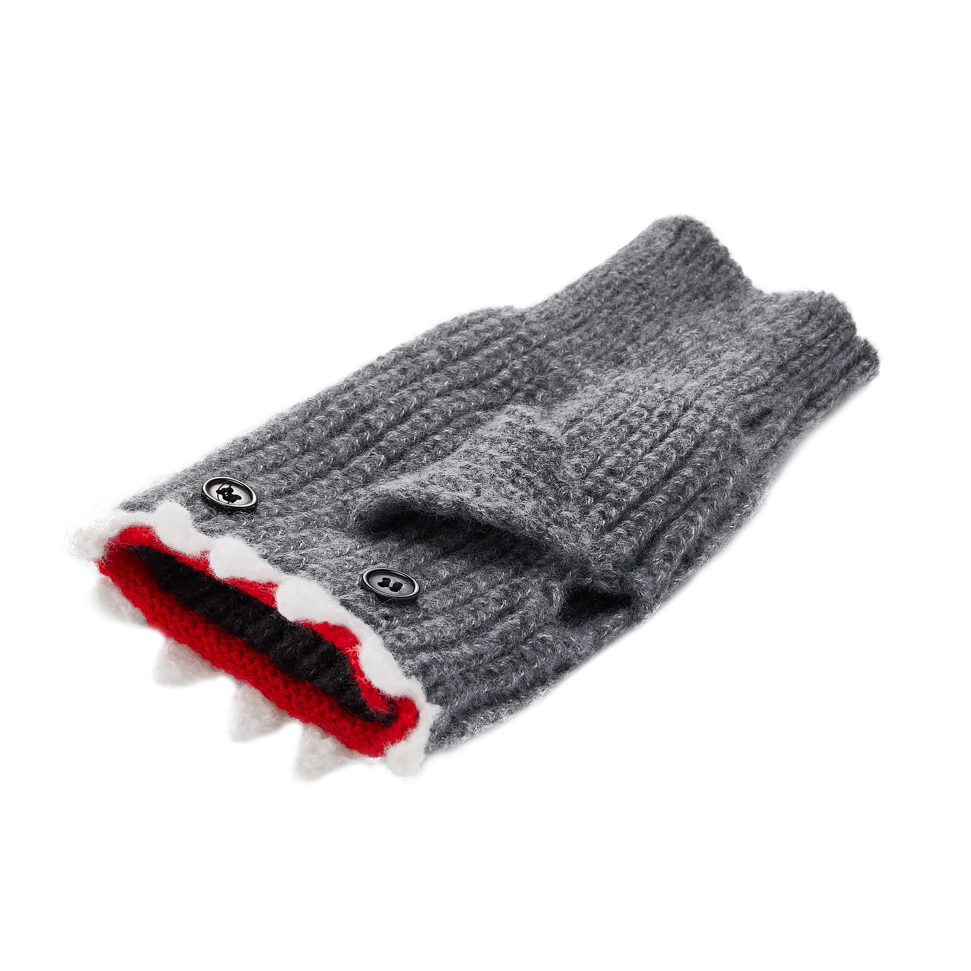 小物 UN3D. FABRIC MIX MITTENS , NECK WARMAR Multitrust 3D Shark Fingerless Gloves for Adult Winter, Knit