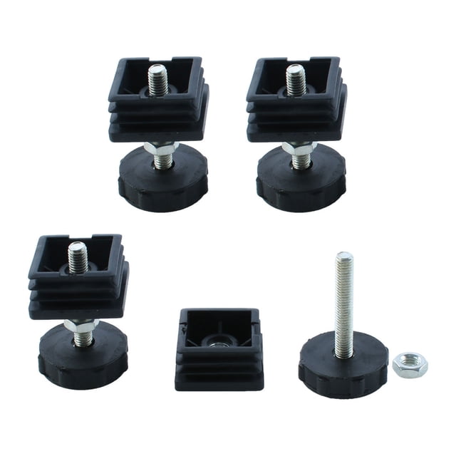 Patas de nivelación ajustables Uxcell 38 x 38 mm, inserciones para muebles, deslizadores de mesa, 4 juegos