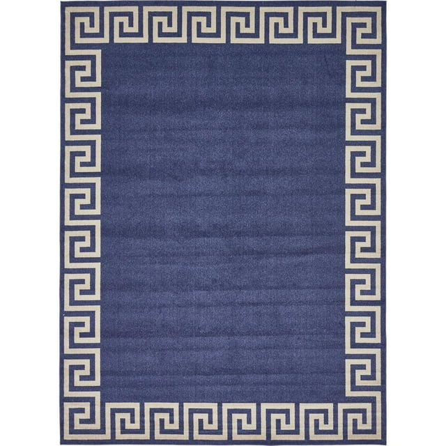 Unique Loom Athens Border Design Area Rug 10' x 13' Rectangular Navy Blue/Beige