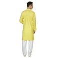 thumbnail image 3 of Indian Handmade Light Cotton Linen Summer Wear Long Kurta Pyjama Dress Set, 3 of 4