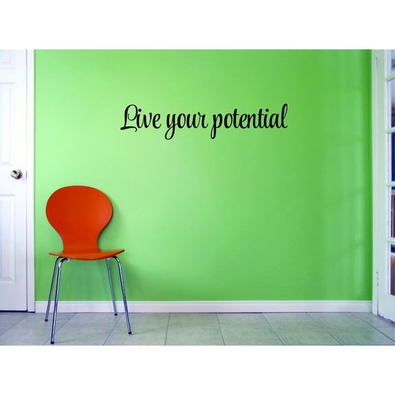 Custom Decals Live Your Potential Wall Art Size: 10 X 36 Inches Color: Black