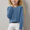 thumbnail image 2 of Rohuuque Girl's Oversized V-Neck Fall Sweaters Kids Long Sleeve Knit Pullover Shirts 7 Years Blue, 2 of 6