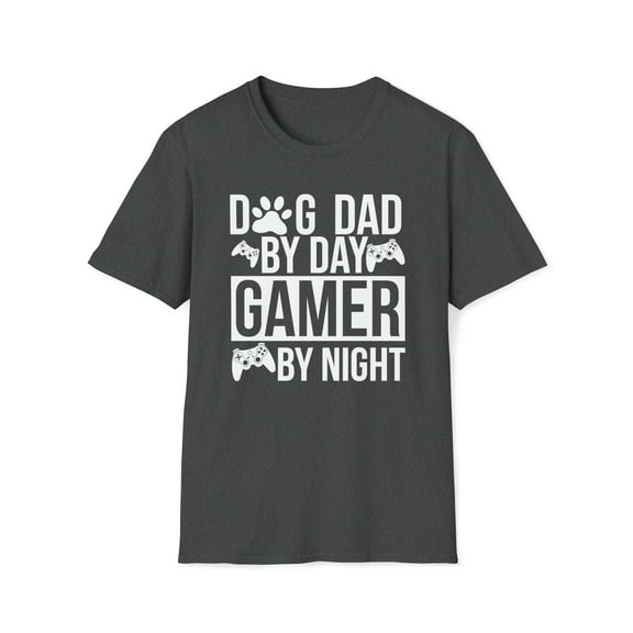 Gamer Dad, Gildan Unisex Softstyle T-Shirt, Dog Dad Graphic Tee, S-3XL