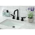 thumbnail image 2 of Kingston Brass KS1450TKL Hallerbos Two-Handle 3-Hole Deck Mount Widespread Bathroom Faucet with Push Pop-Up Drain in Matte Black, 2 of 7