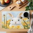 thumbnail image 2 of Spring Placemats Set of 6, Watercolor White Rabbit Yellow Flower Blu Sky Non-Slip Place Mats Washable Table Mats for Kitchen Dining Table Decorations Indoor/Outdoor, 2 of 9